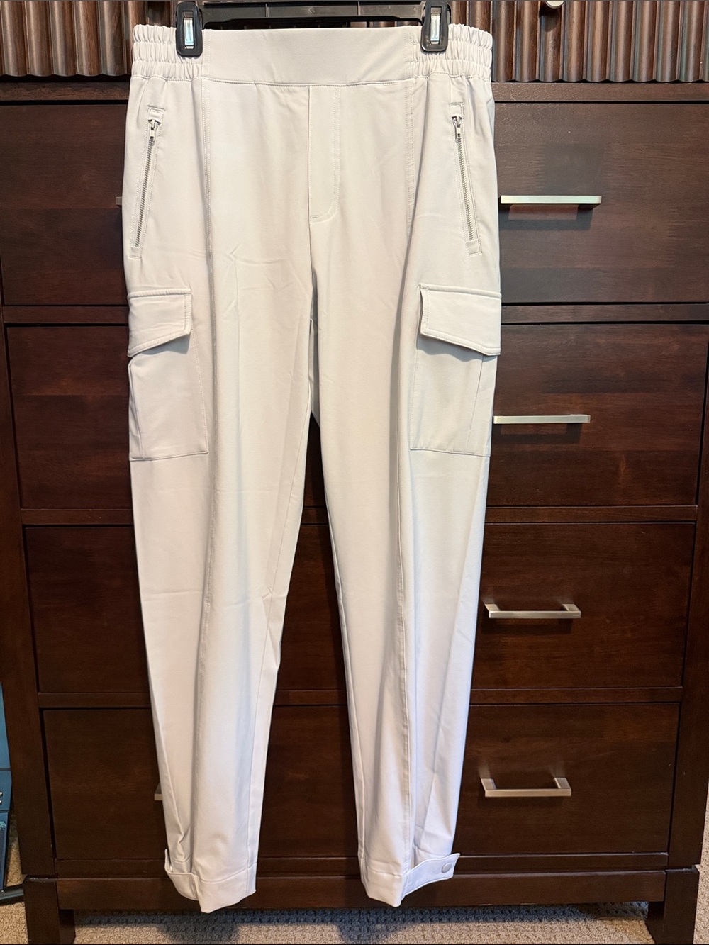 Mondetta Women’s Sand Cargo Joggers with Zip Pockets, Medium